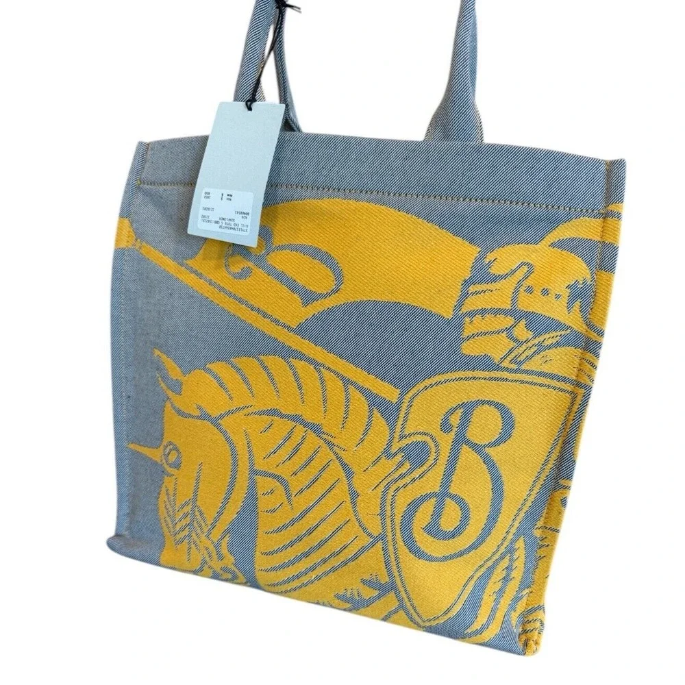 Burberry Unisex Cotton LL EKD Tote in Sunflower, large, with graphic, 8090858 - Picture 2 of 13